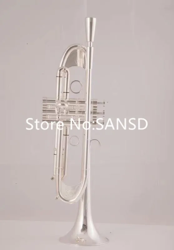 Brand New Bb Trumpet Sliver Plated Professional Musical Instrument With Mouthpiece Case Free Shipping