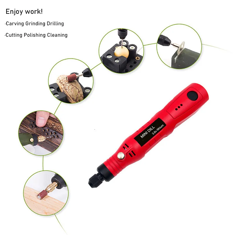 Power Tool Set Mini Grinder Drill Cordless Electric Screwdriver 3.6V Li-ion Battery Rechargeable Household Electric Tool