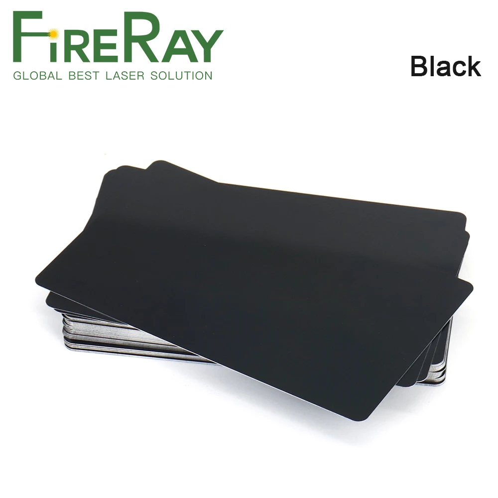 FireRay 50/100Pcs Thickness 0.3mm Business Name Cards Multicolor Aluminium Alloy Metal Sheet Testing for Laser Marking Machine