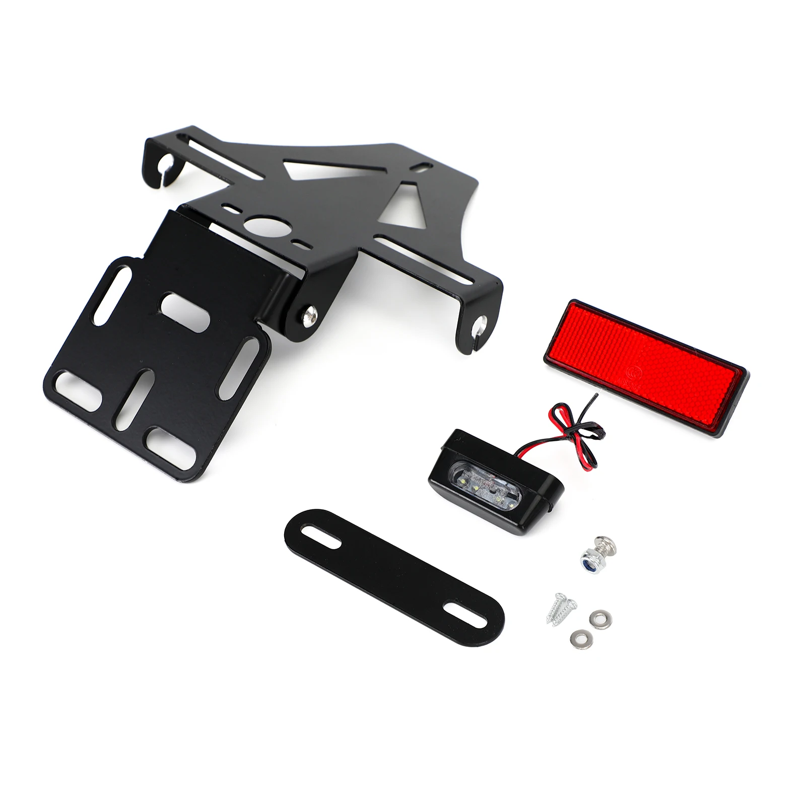 Artudatech Universal Motorcycle License Number Plate Frame Holder Bracket Adjustable Angle Motorbike Accessories