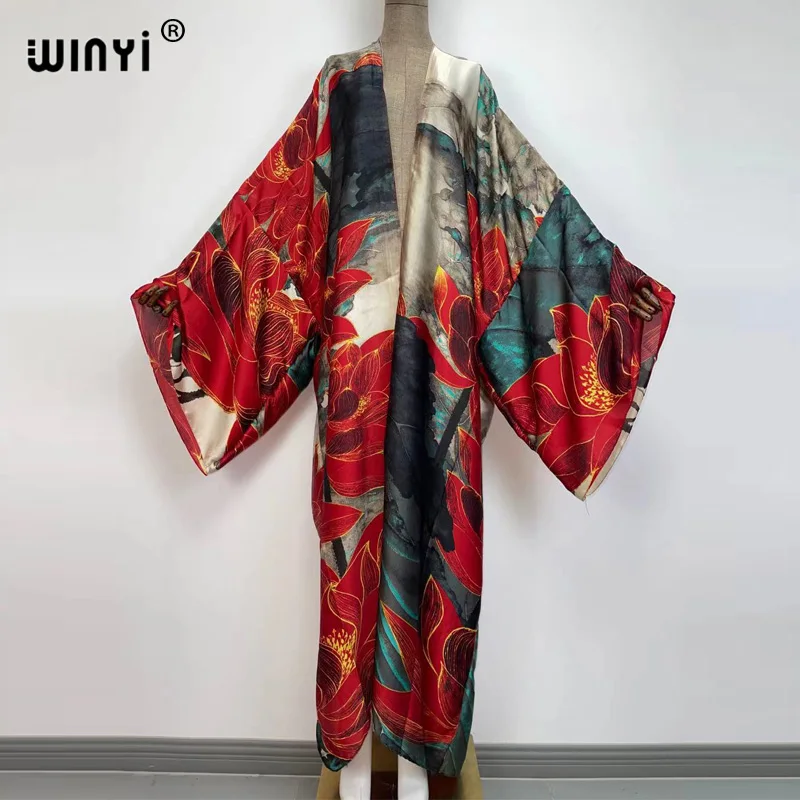 2022 Spring Women Fashion Print Long Sleeve Cardigan Female Blouse Loose Casual Cover Up Shirts Beach Kimono Blusas robe sexy