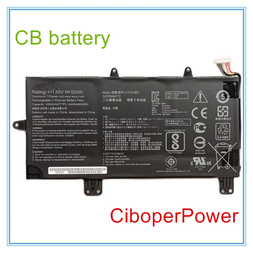 

Original qualityLaptop Battery C31N1803 11.55V 52Wh 3ICP6/60/72 C31P0J1 For ZenBook Pro 14 UX480 UX480FD UX450FD Series Notebook