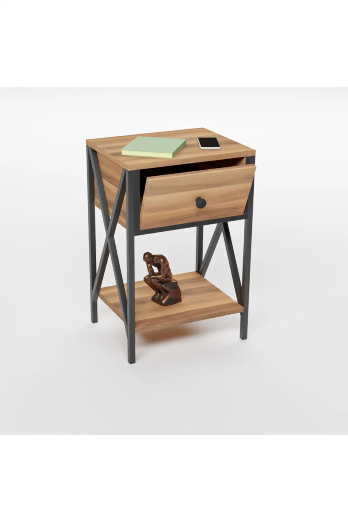 Noyer Albero table de Chevet En Métal