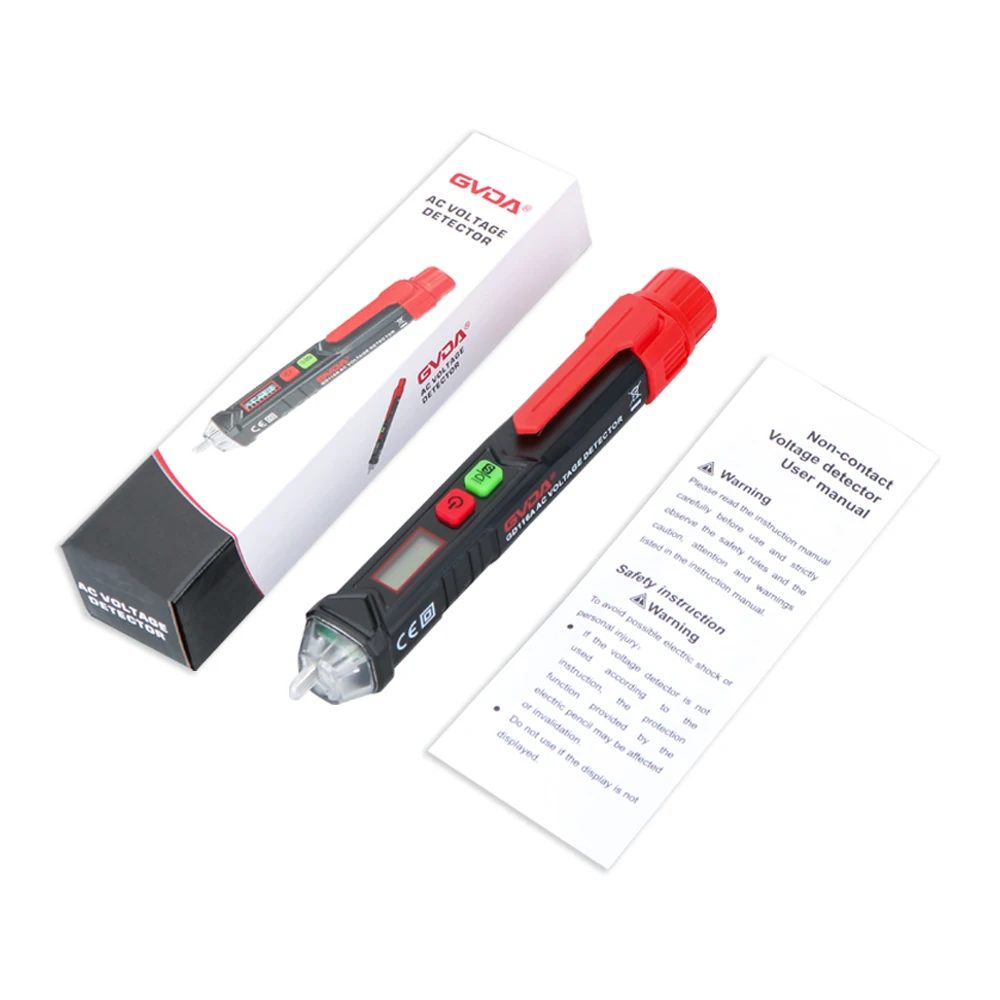 Imagem -06 - Gvda-detector de Tensão ac Digital Inteligente Medidor sem Contato Tester Pen Lápis de Teste Elétrico Som Led Light Alarm 121000v