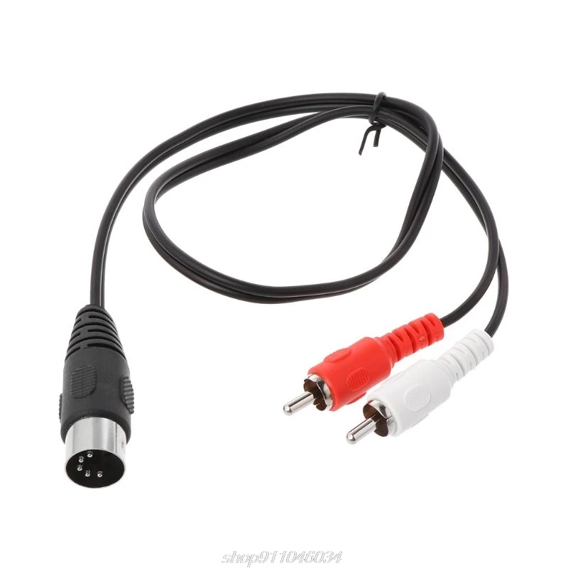 0.5M/1.5M 5 Pin Din Male to 2 RCA Male Video Adapter Cable Wire Cord Connector for DVD Player  D16 20 Dropshipping