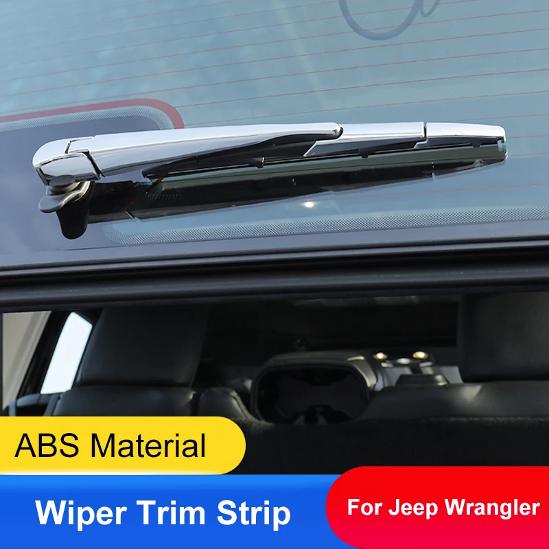 QHCP Car Rear Window Windshield Wiper Blade Trims Sticker Clean ABS Chrome Fits For Jeep Wrangler 2018-2021 Exterior Accessories