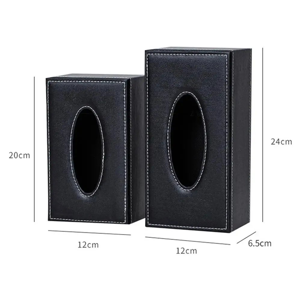 Car Tissue Box Cover Tissue Box Boxes holder PU Leather black Brown towel inside paper Block Type Accessories auto Decoration