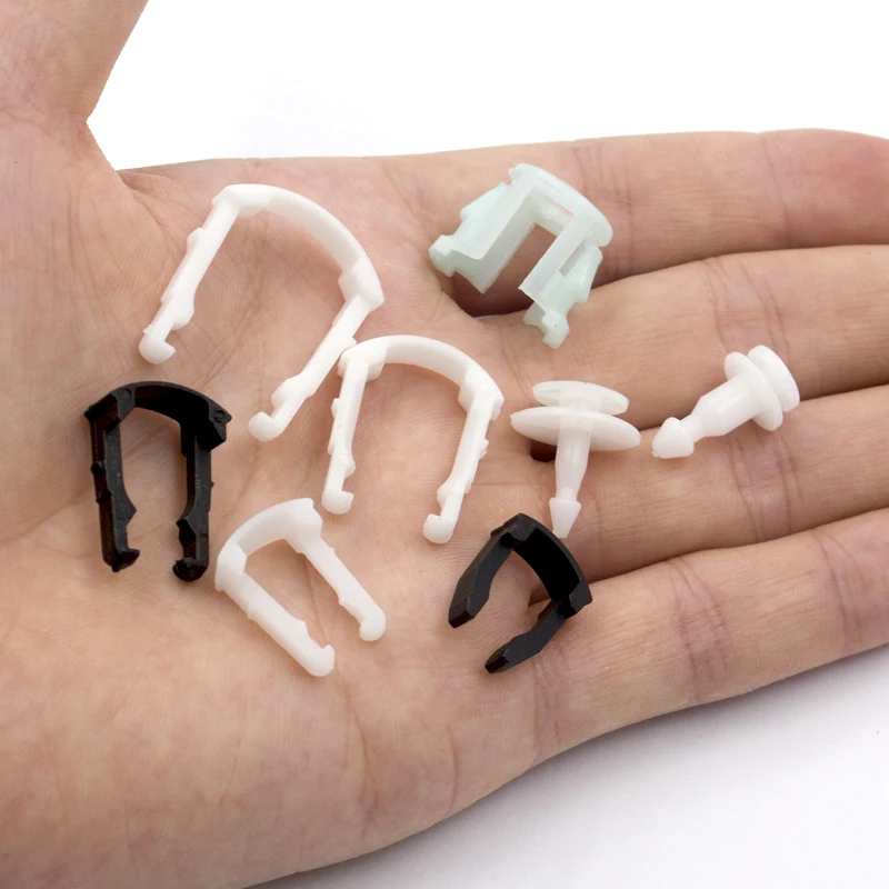 Mix 80szt Złączka rurowa samochodowa U-clip plastikowe złączki w kształcie litery U Klamra do karty pielęgnacji samochodu Klipsy do filtrów samochodowych Nity plastikowe