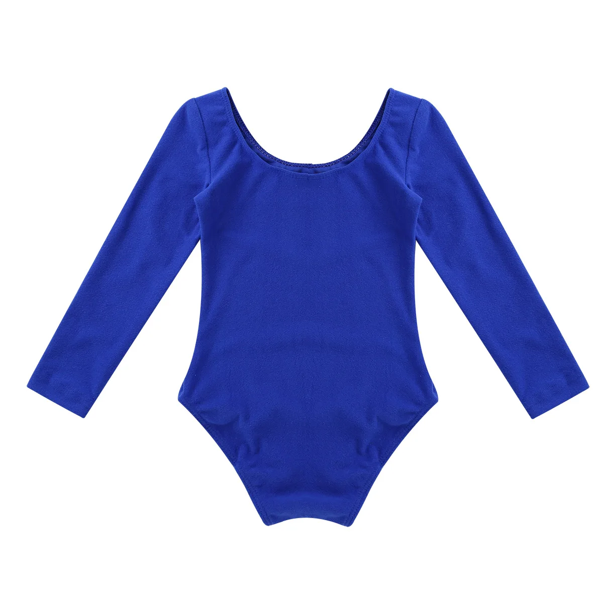 3-12Y Girls Ballet Gymnastics Dance Leotard Long Sleeve Solid Color Bodysuit Yoga Dancing Class Training Performance Dancewear