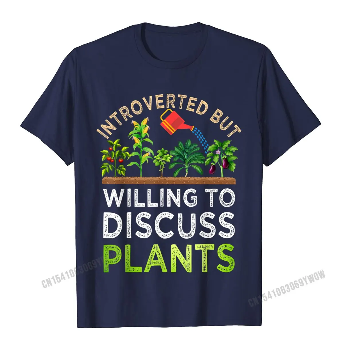 Introverted But Willing To Discuss Plants Funny Gardening T-Shirt Camisas Men Tops Shirt For Men T Shirt Retro