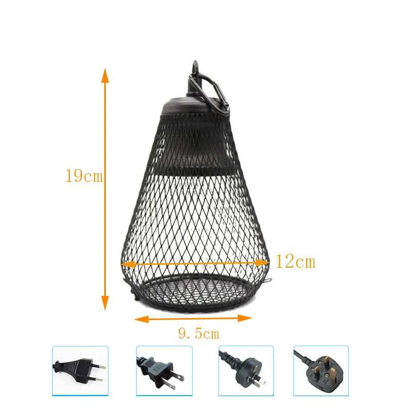 Pet Heating Lamp Set Infrared Ceramic Sun Heat Lamp Keep warm With Cage lampshade for Reptile Lizard Turtle Newborn Cat Dog