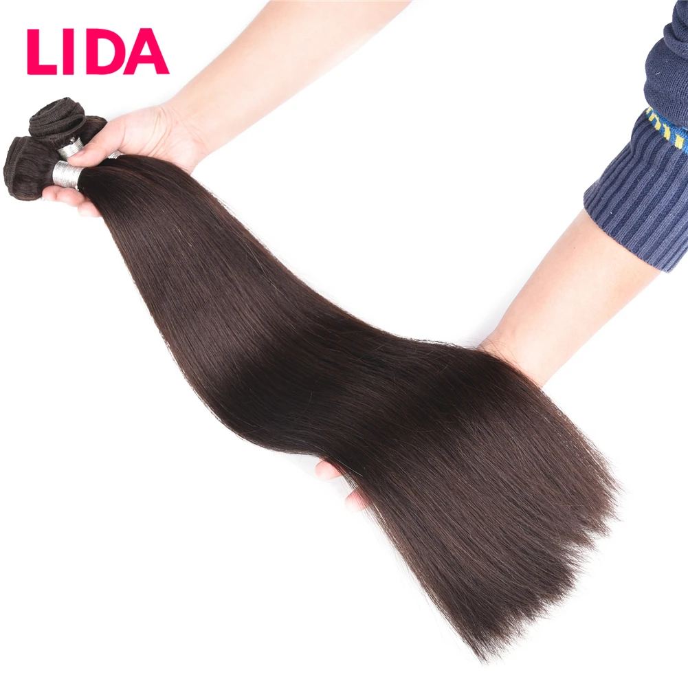 Lida-extensiones de cabello humano no Remy para mujer, mechones de pelo liso chino, 100g por pieza, tres mechones, oferta