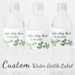 24Pcs Personalized Custom Water Bottle Drink Beer  Stickers, Used For Wedding, Bathing, Baptism, Birthday, Anniversary