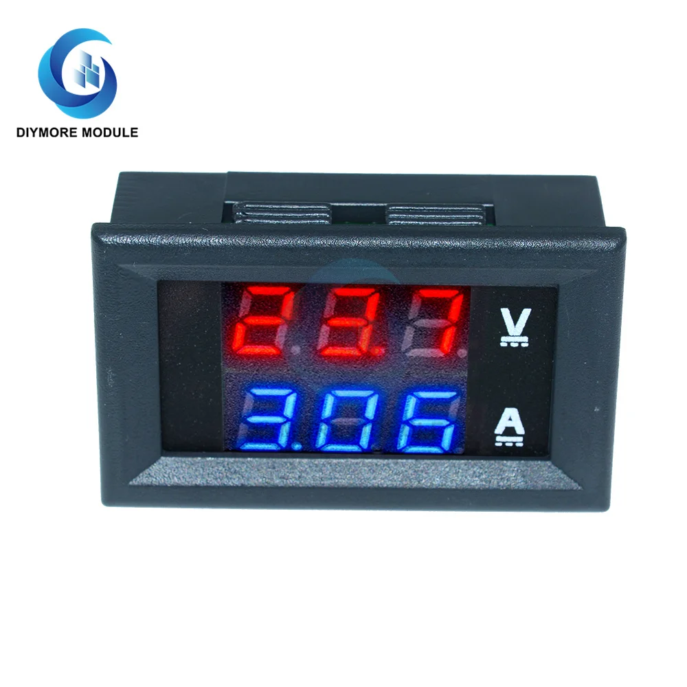 DC 0-100V 10A Digital Voltmeter Ammeter LED Amp Dual Digital Volt Meter Gauge LED Display Voltage Detector Current Meter Panel