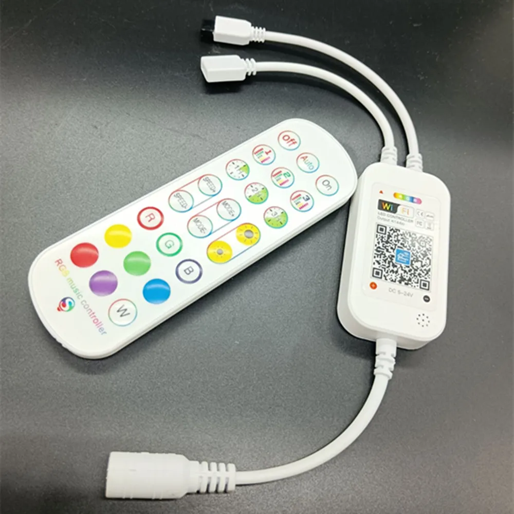 DC5V-24V LED RGB controller Wifi music controller single output 24-key remote WiFi smart for RGB light bar