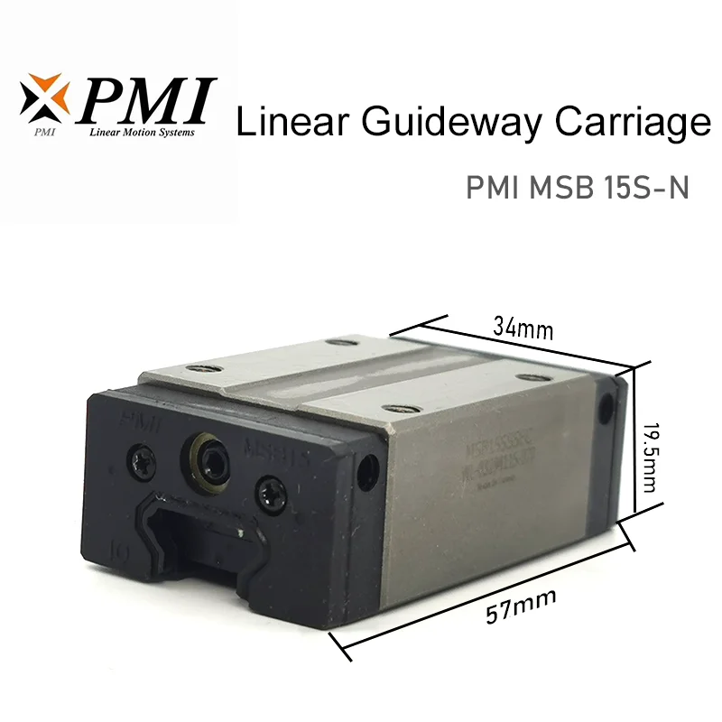 Taiwan PMI Linear Guideway Carriage Block MSB15S-N MSB15SSS MSB15SSSFC for CO2 Laser Engraving Cutting Machine