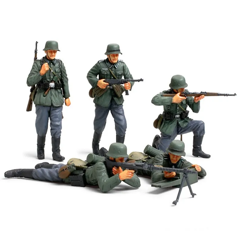 Tamiya-modelo de montaje de plástico 1/35, Frente francés, soldado alemán, modelo de colección de 5 personas, Kit de montaje de bricolaje 35293