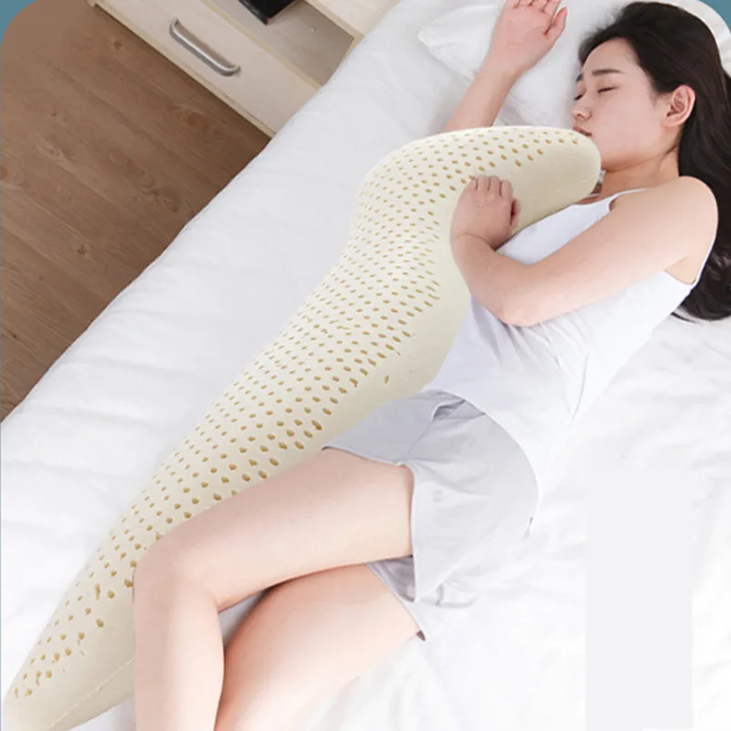 Boyfriend S-shaped Thailand Original Natural Latex Safety Relax Pillow For Pregnant Side Sleeping Leg Pillow Massage Pillows