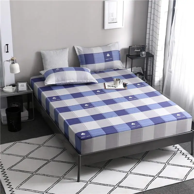 1pcs 100% polyester printing bed mattress set with four corners and elastic band sheets hot sale