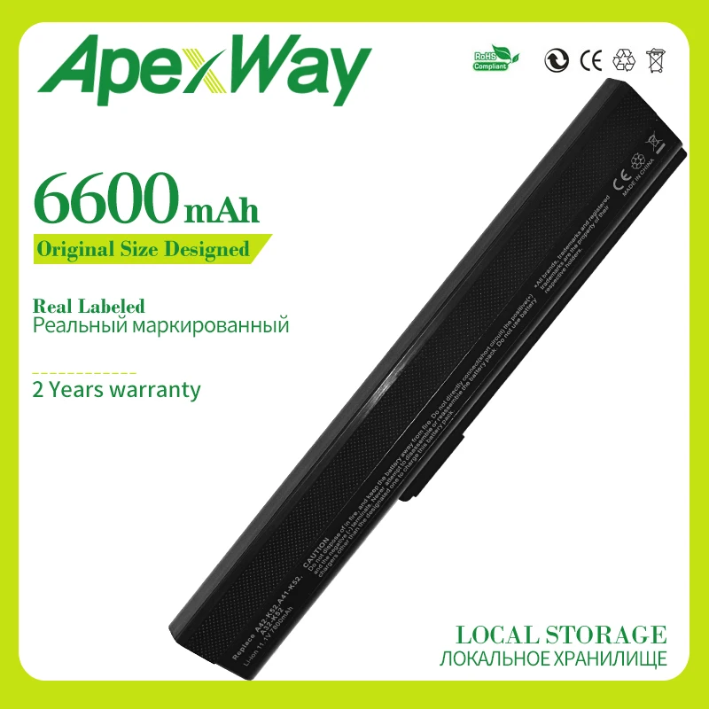 Apexway 9Cells New laptop battery for Asus a52j a32-k52 k52j k52 a52 k42 Series 70-NXM1B2200Z A31-K52  A41-K52 A42-K52