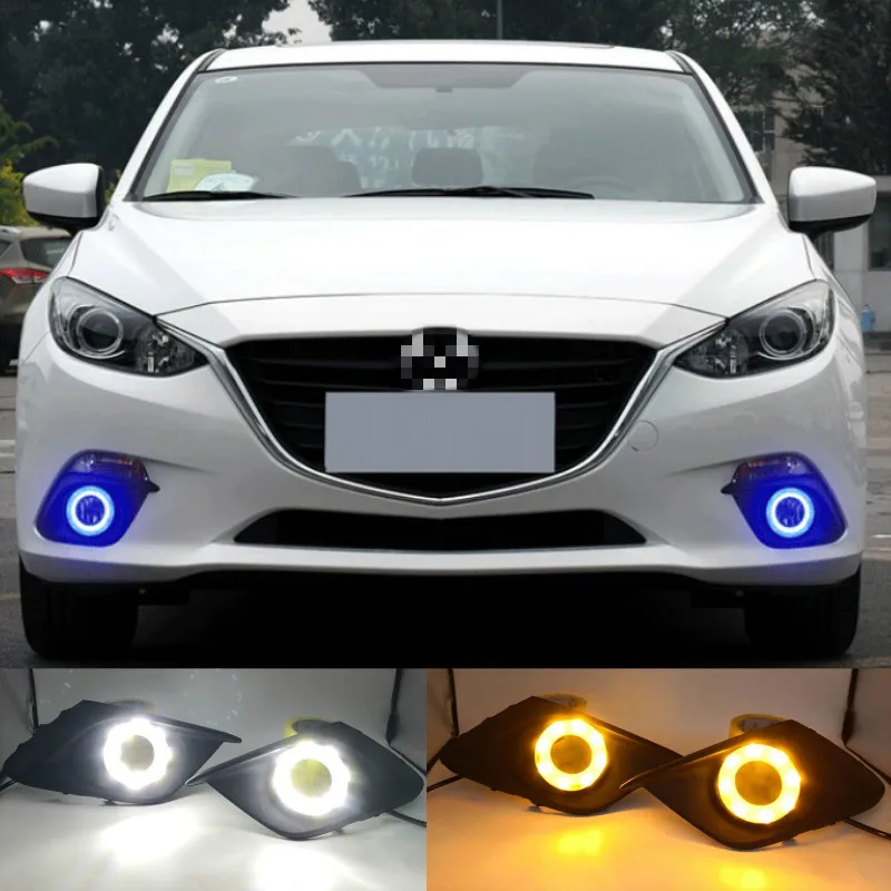 

DRL For Mazda 3 Mazda3 Axela 2014 2015 2016 LED DRL Daytime Running Lights Daylight Fog lamp with turn signal light