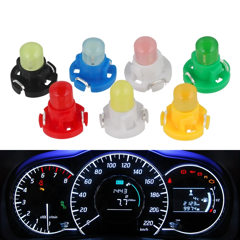 10PCS T4.2 COB Led Light Dashboard Warning Indicator Bulbs Lamp Car-Styling White Blue Red Yellow Green