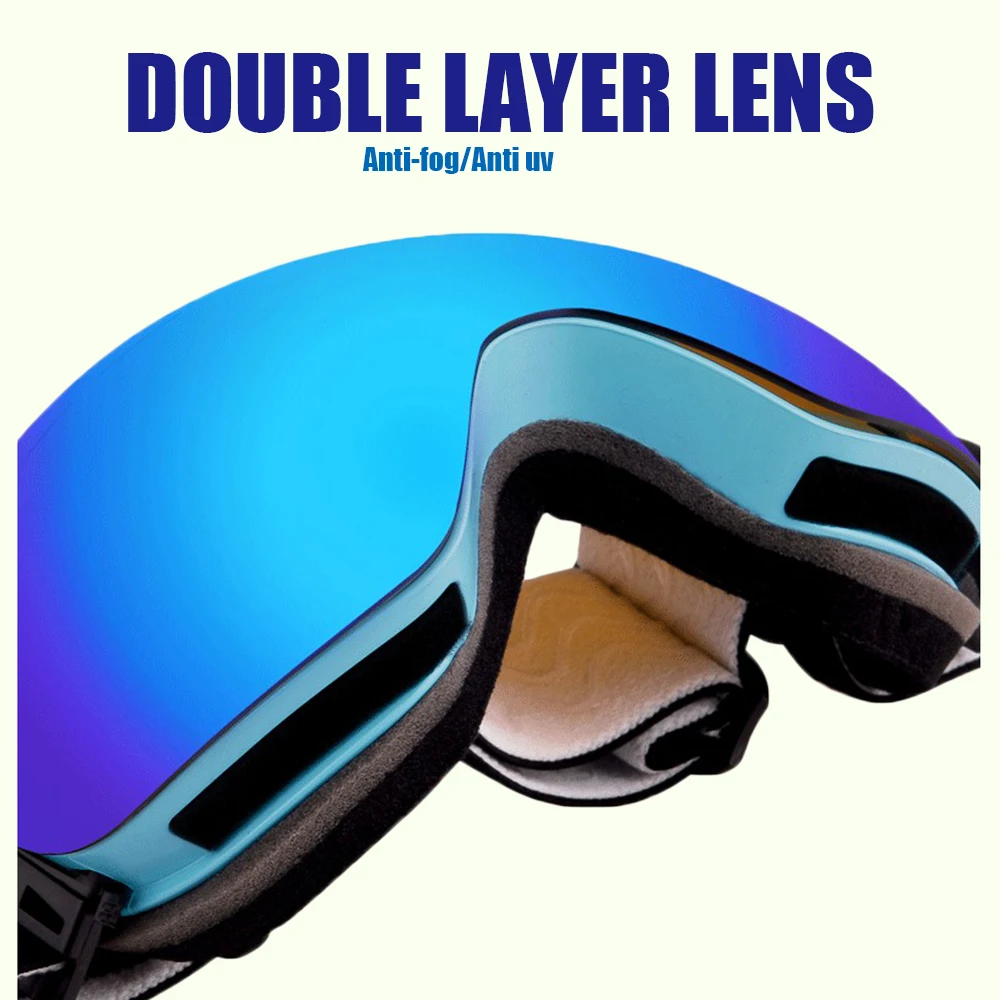 Goexplore brand professional ski goggles double layers lens anti-fog UV400 ski glasses skiing men women snow goggles