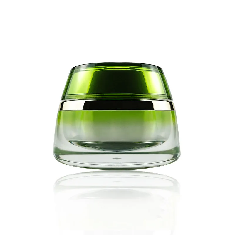 30ml 50ml 80ml 120ml Empty Elegant Lotion Pump Bottle,Green Emulsion Spray Bottle,15g 30g 50g Acrylic Cosmetic Cream Jar