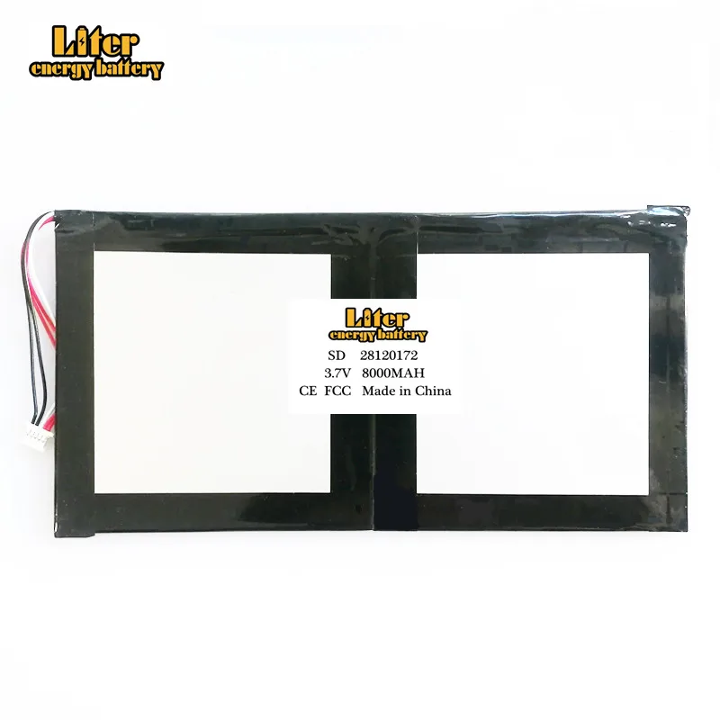 3.7V 8000mAh 28120172 Li-polymer Battery For DIGMA CITI E200 Laptop Tablet PC Accumulator with 5-wire Plug