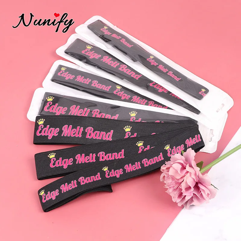 Elastic Band For Wigs To Lay Edges 1Pcs/Lot Wig Grip Headband For Lace Frontal Wigs Black Edge Melt Band With Magic Sticker