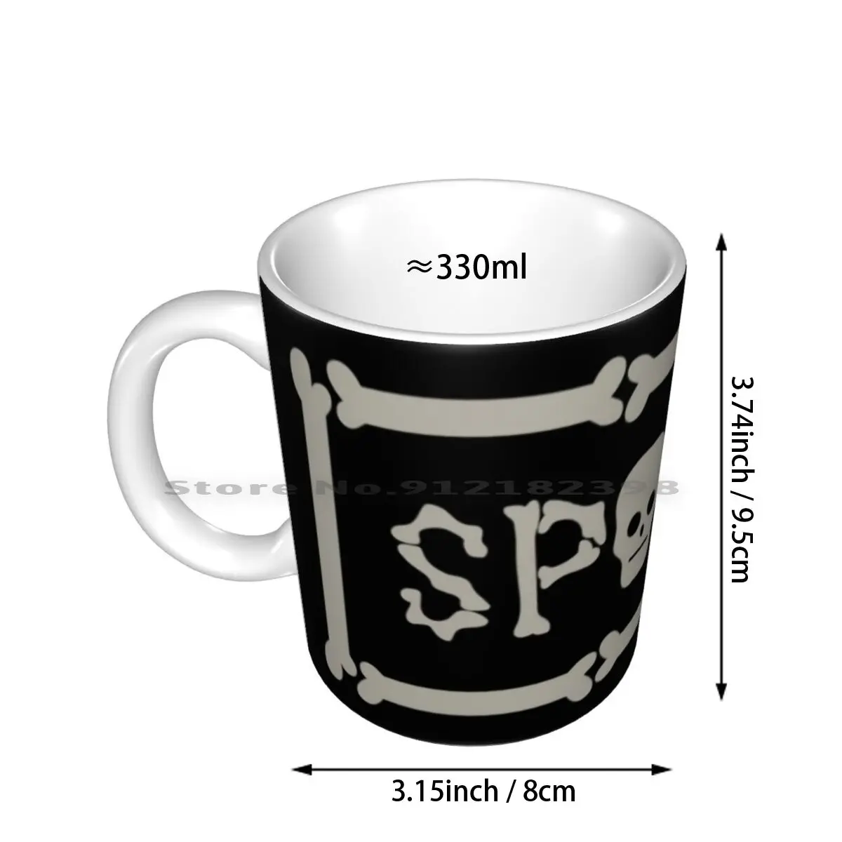 2 Spoopy Ceramic Mugs Coffee Cups Milk Tea Mug Spoopy Meme Halloween Spooky Skulls Bones Signs Bone Sign Skull Creative