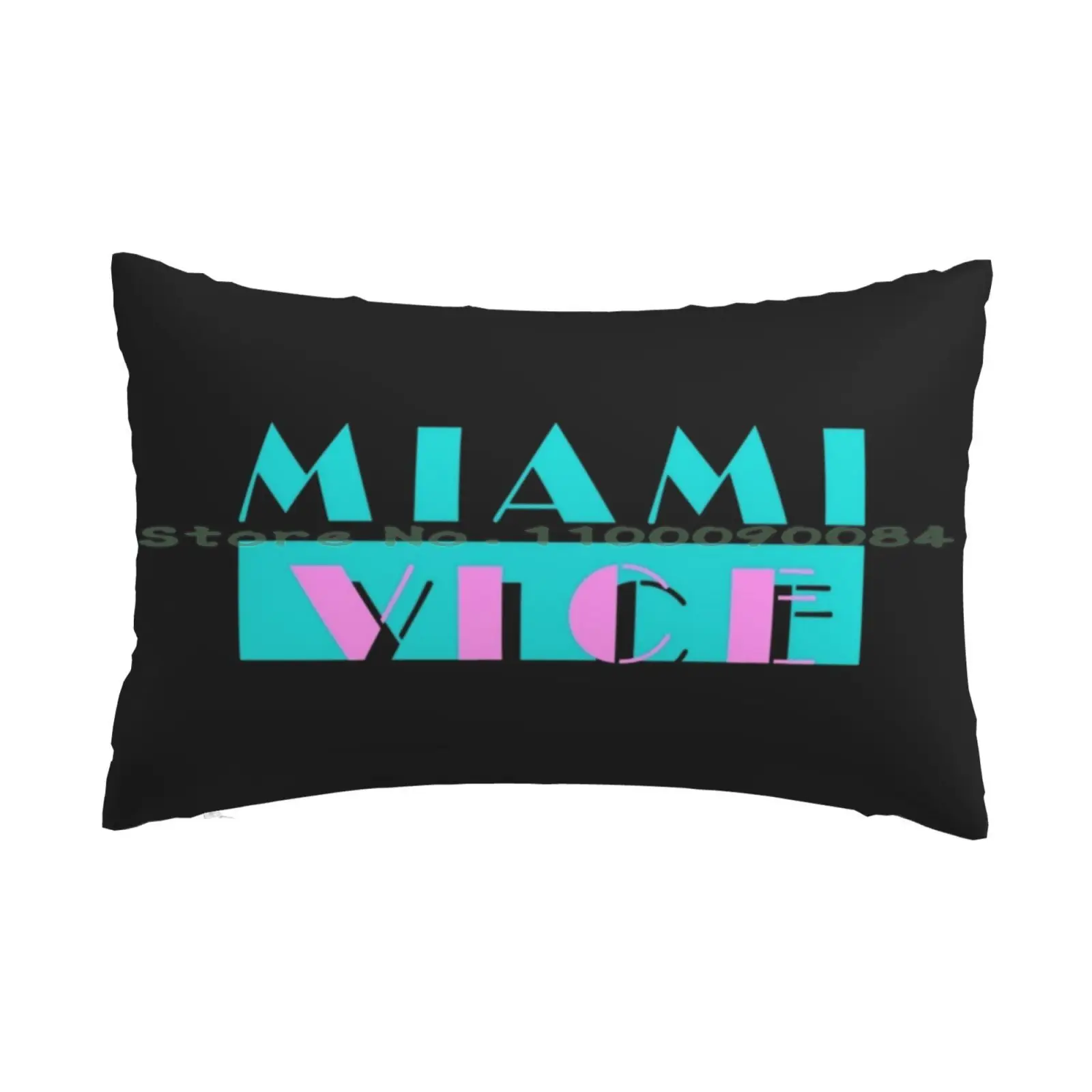 Miami Vice Pillow Case 20x30 50*75 Sofa Bedroom Miami Vice Retro Oldschool Sweater Zipper Logo Hood Long Rectangle Pillowcover