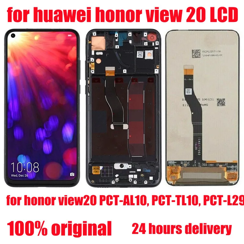 

For Huawei Honor View 20 LCD display, for the touch screen digitizer display of Honor View 20 v20 PCT-L29 al10 tl10