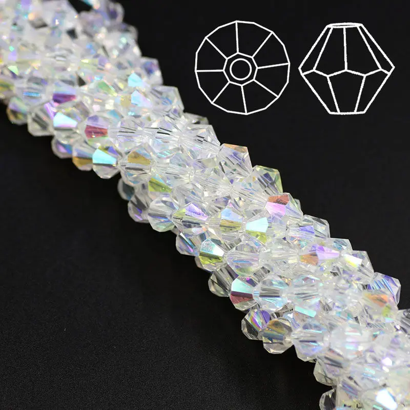 TOP quality 3mm 200pcs AAA Bicone Upscale Austrian crystals beads loose ball supply AB color plating Jewelry Making DIY
