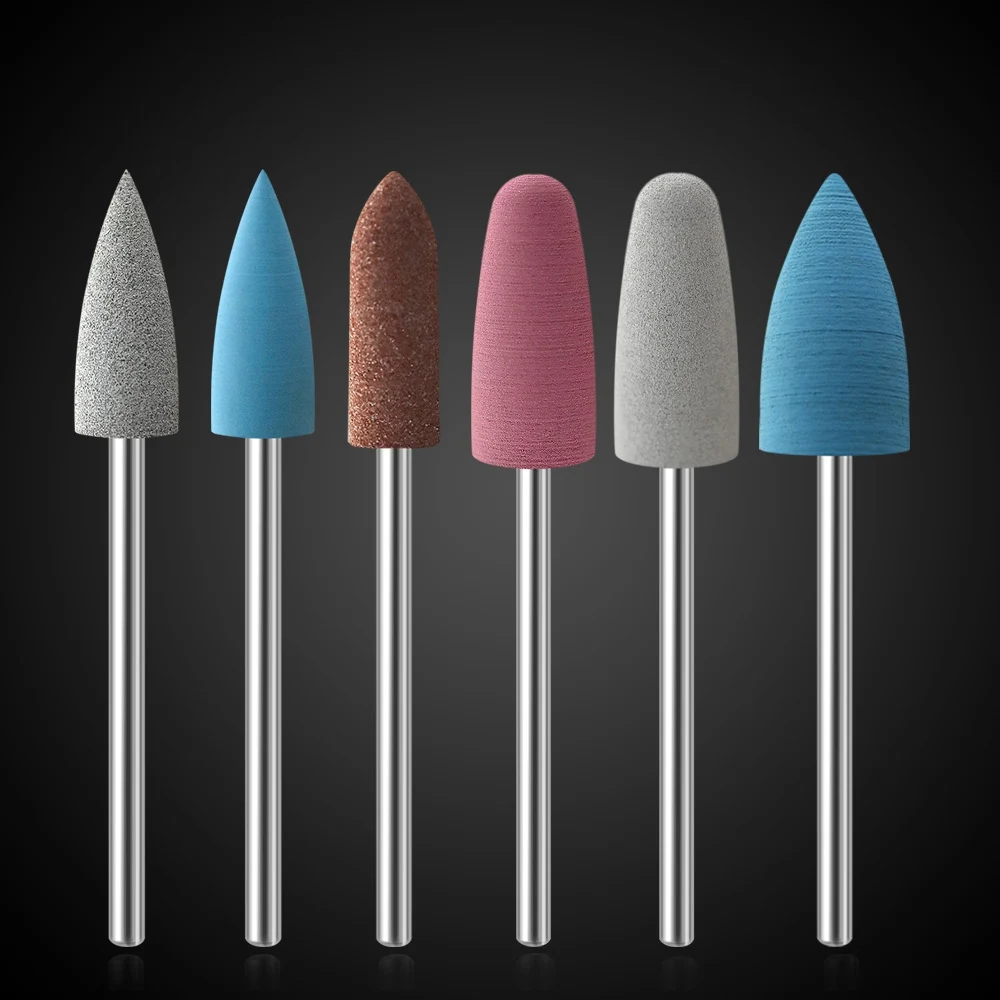 KADS Rubber Silicon Nail Drill Bits Set Electric Milling Cutters for Manicure Machine Nail Files Rotary Nail Drill Bit Tool