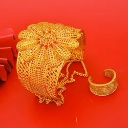 Width Dubai Indian Gold Color Bangles For Women Big Cuff Bracelet Girl Wedding African Arab Nigeria Oman Bijoux Africaine Dubai