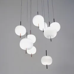 Kundalini Kushi LED Pendant Light Minimalism Living Room italian design lamp Bar Kitchen Deco Milk Glass white pendant light