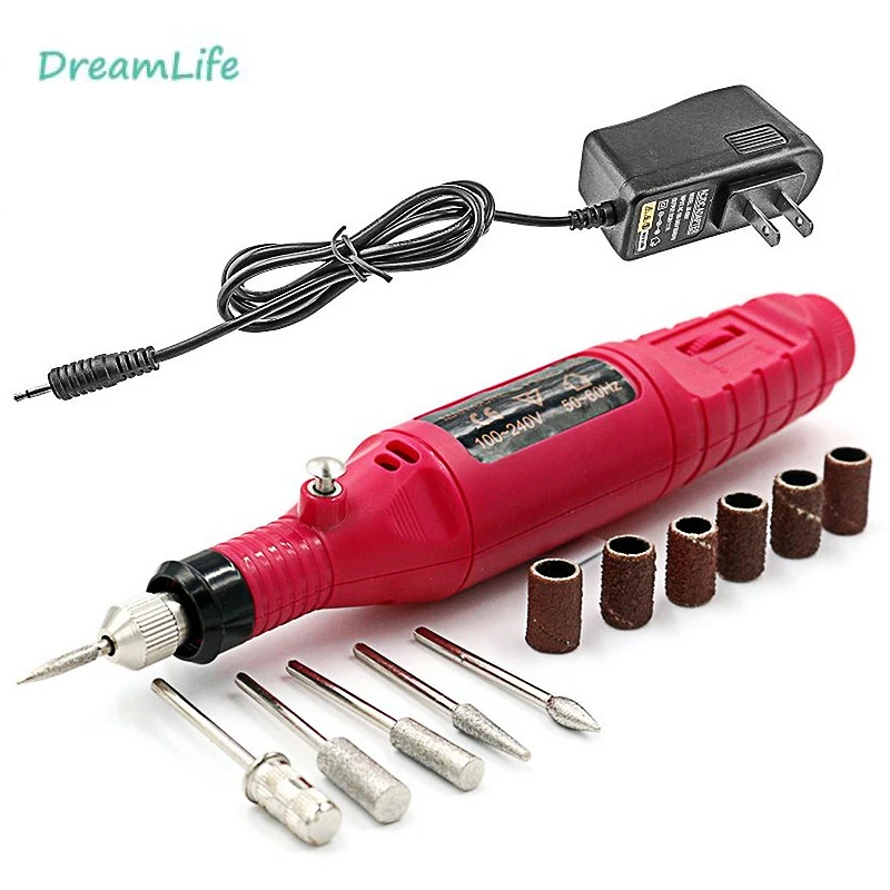 

Professional Electric Nail Drill Machine Kit Manicure Pro Pedicure Acrylic Nail Art Polisher Mill Grinding Sanding 6 Bit Machine