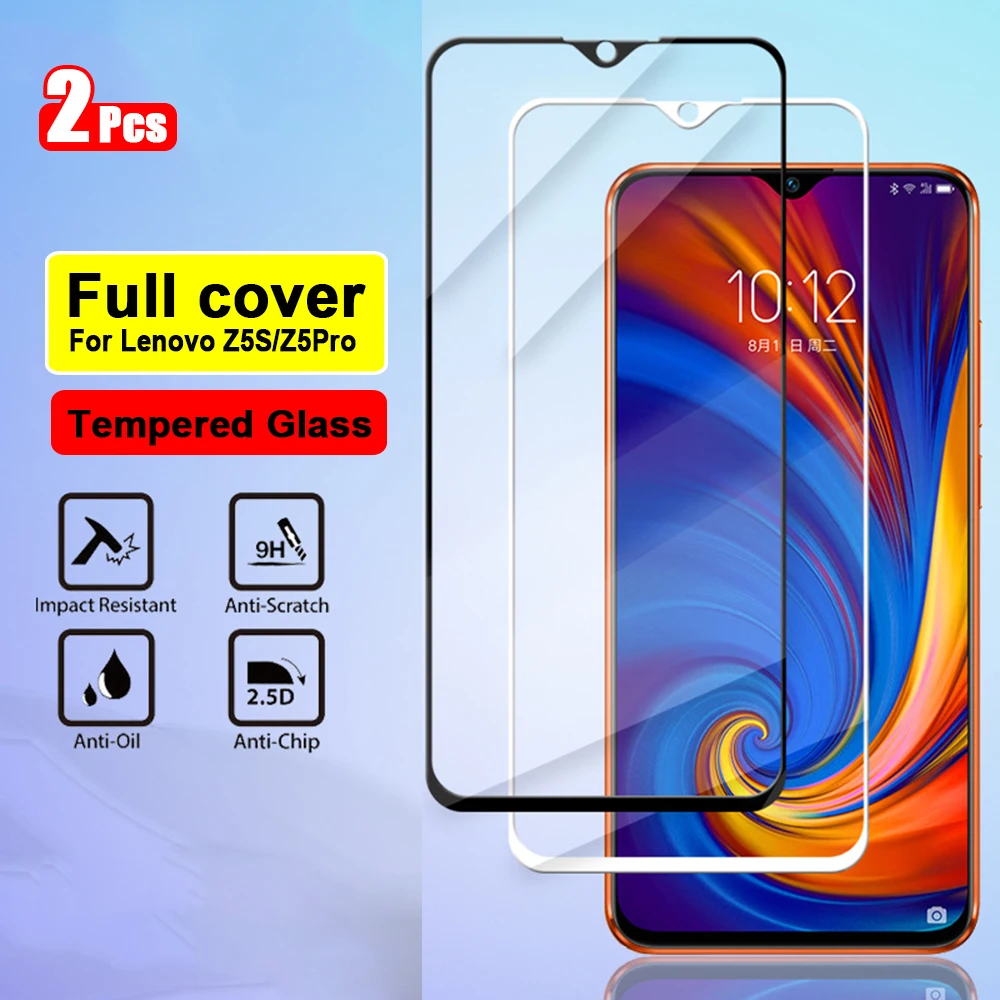 2Pcs Volle Abdeckung Gehärtetem Glas Für Lenovo Z5S Explosion-proof Schützende Glas Vorne Film Für Lenovo Z5 Pro screen Protector 9H
