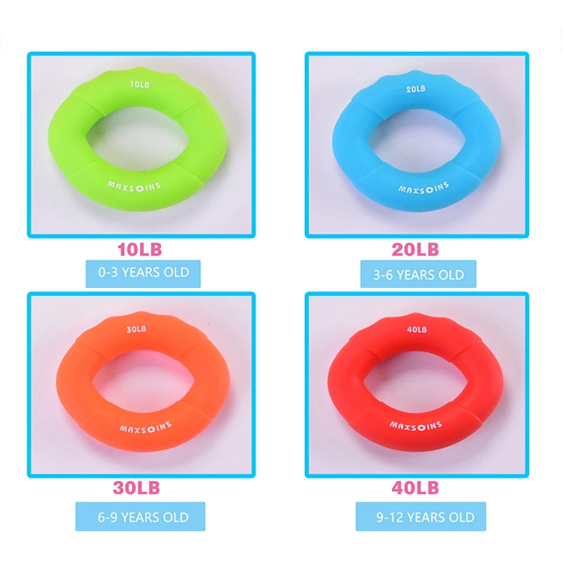 Home Exercise Hand Grip Muscle Power for Children Carpal Expander Rubber Exerciser Finger Gripper Ring Gym Anti Stress Child