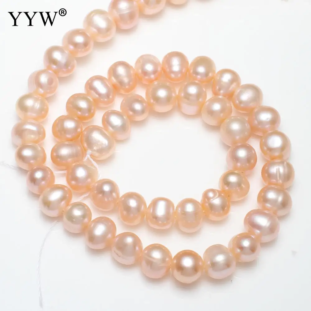 AAA Cultured Potato Freshwater Pearl 7-8mm Pink Purple White Hole 0.8mm Beads For Jewelry Making Fit Earring Necklace Wholesale