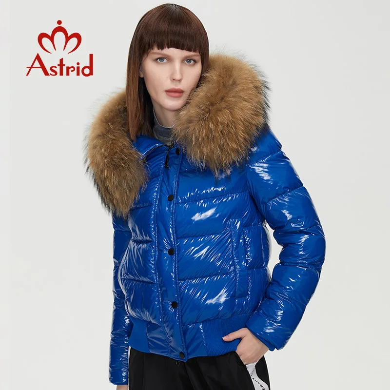 Astrid 2022 New Winter Women's coat women warm thick parka fashion black short Jacket with raccoon fur hood female clothing 7270