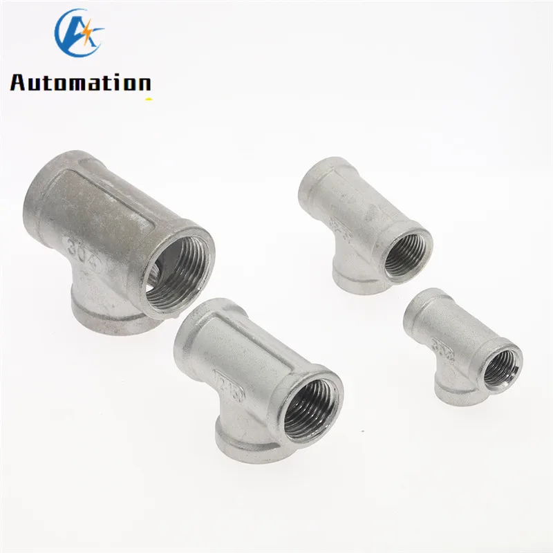 SS 304 ステンレス鋼アダプター 1/8 "1/4" 3/8" 1/2" 3/4" 1" 1-1/4" 1-1/2" めねじ BSP 水道管継手 3 ウェイティーアダプター