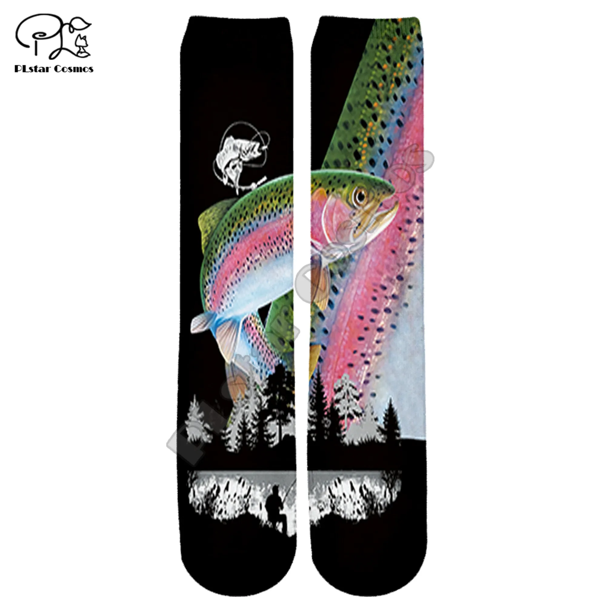 

PLstar Cosmos Amazing Fishing 3D Printed Cotton Socks Colorful Brand Warm Animal Stocking Unisex Fashion Casual Sock Style-F3