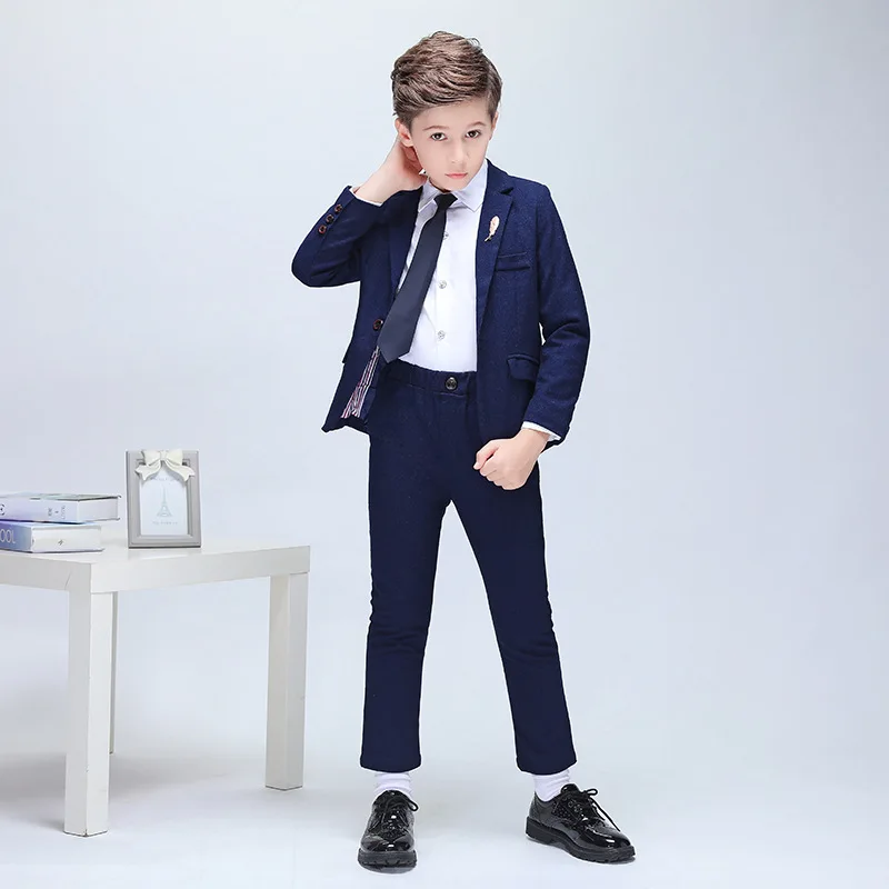 

Flower Boys Formal Blazer + Pants 2PCS Suit School Kids Weddings Party Tuxedos Prince Boys Gentlemen Birthday Dress Costume