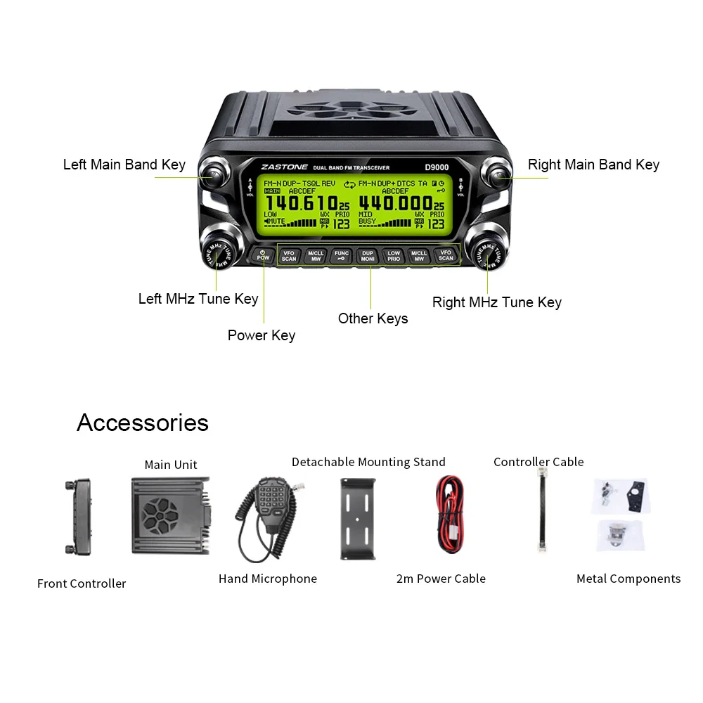 ZASTONE D9000 Car walkiet talkie LCD Enclosure Camouflage panel microphone Car two way radio parts