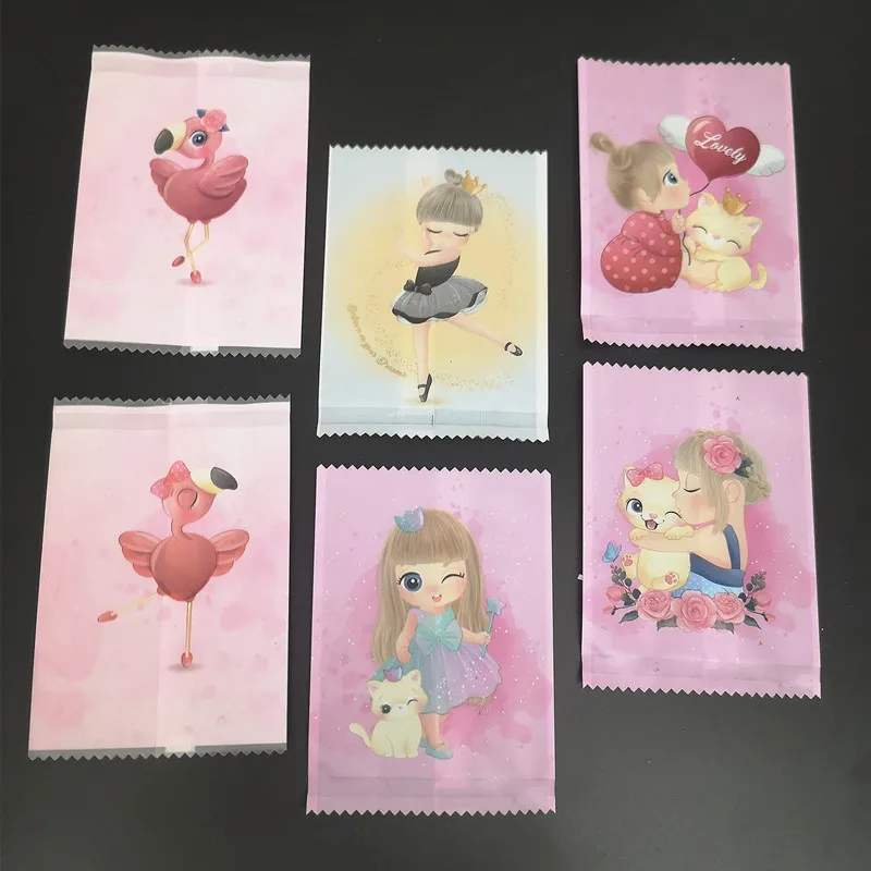 Heat Seal Cartoon Bag For Biscuit Cookies Candy Bread Baking Jewelry Fruit Tea Party Gift Packaging Bags Wedding Birthday 7x10