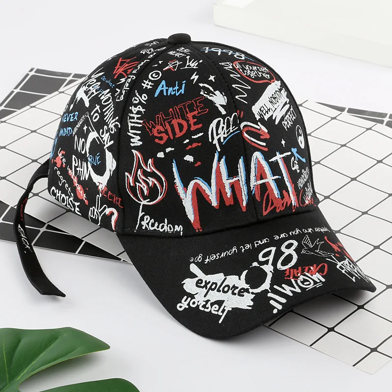 New Fashion Graffiti Printing Baseball Cap Outdoor Cotton Casquatte Hat Men Women Summer Caps Adjustable Letter Cool Gorra