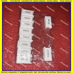 10Pcs RX27-5 Vertical Cement Resistance 5W 2 ohm 2R 2RJ 5W2RJ 5W2ohm Ceramic Resistance precision 5% Power resistance