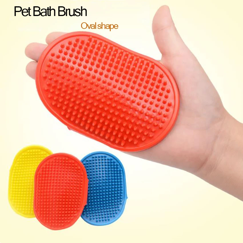 Silicone Multi-function Pet Dog Cat Bath Massage Brush, Bathing Cleaning Comb Brush With Adjustable Comfortable glove Buckle